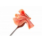 Slice of ham on fork
