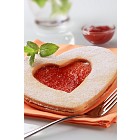 Heart shaped jam biscuit