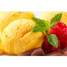 Scoops of yellow ice cream