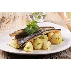 Pan fried trout fillets with potatoes